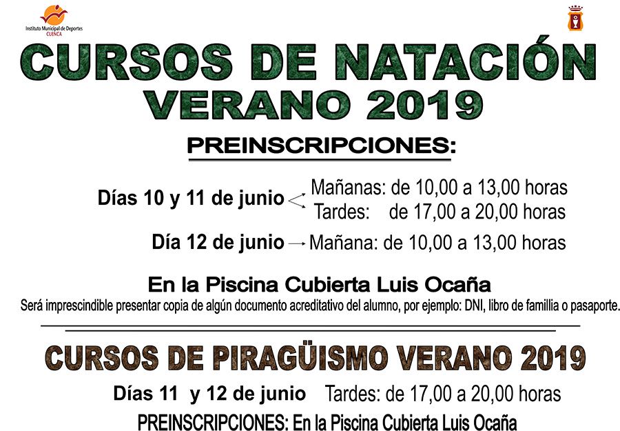 El Ayuntamiento de Cuenca abre el plazo para la preinscripción en los cursos de verano de natación para niños de 4 a 14 años