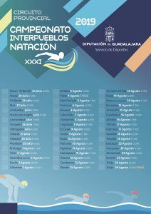 El Campeonato Interpueblos de Natación de Guadalajara llegará este año a cincuenta municipios
