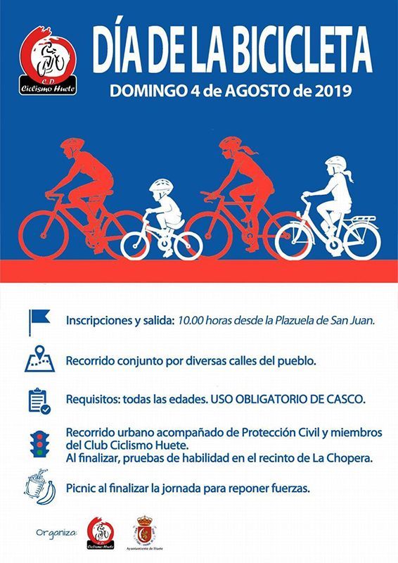 Huete celebrará el Día de la Bici el próximo 4 de agosto
