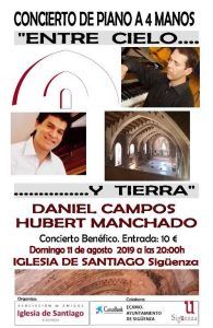 Este domingo, concierto de piano benéfico a favor de la Iglesia de Santiago