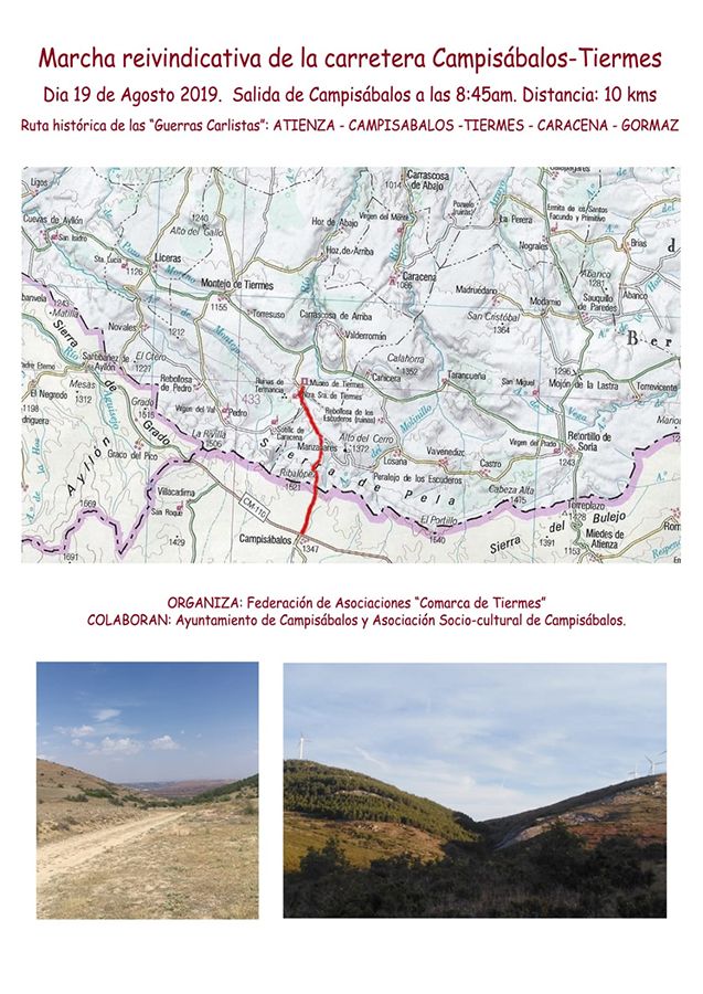 El Ayuntamiento de Campisábalos, la Asociación Socio-Cultural y “Comarca de Tiermes” organizan una marcha reivindicativa para pedir el arreglo del camino que los une a Tiermes