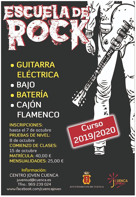 Abierto el plazo de matriculación para la Escuela de Rock y el Curso Práctico de Cine en Cuenca 3 Abierto el plazo de matriculación para la Escuela de Rock y el Curso Práctico de Cine en Cuenca