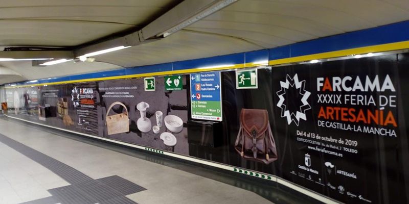 El Gobierno regional promociona la Feria de Artesanía de Castilla-La Mancha en Madrid en autobuses, vallas publicitarias y la estación de metro de Sol