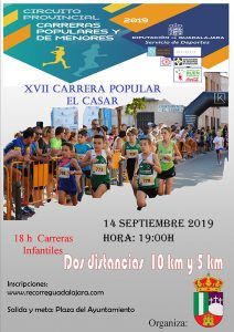 El sábado se celebra la XVII Carrera Popular El Casar, sexta prueba del Circuito Diputación de Guadalajara
