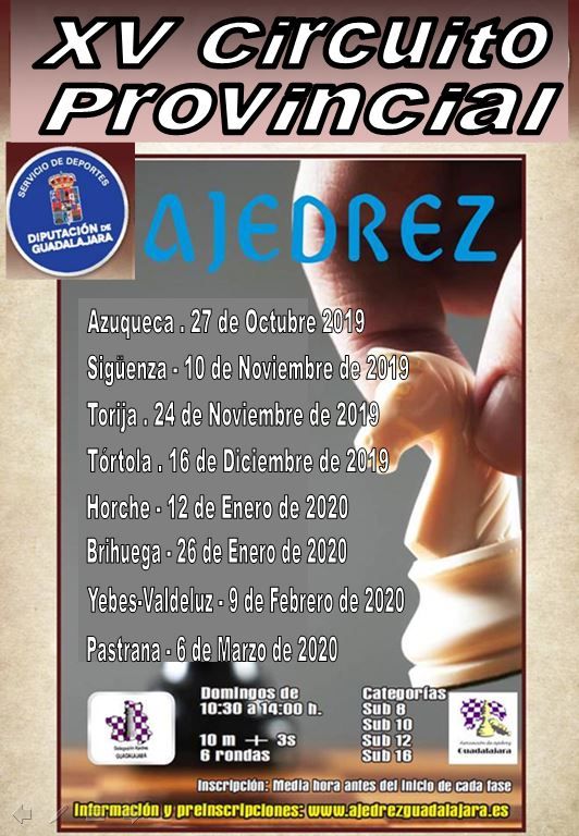 El domingo comienza el XV Circuito Provincial de Ajedrez Infantil de Guadalajara 3 El domingo comienza el XV Circuito Provincial de Ajedrez Infantil de Guadalajara