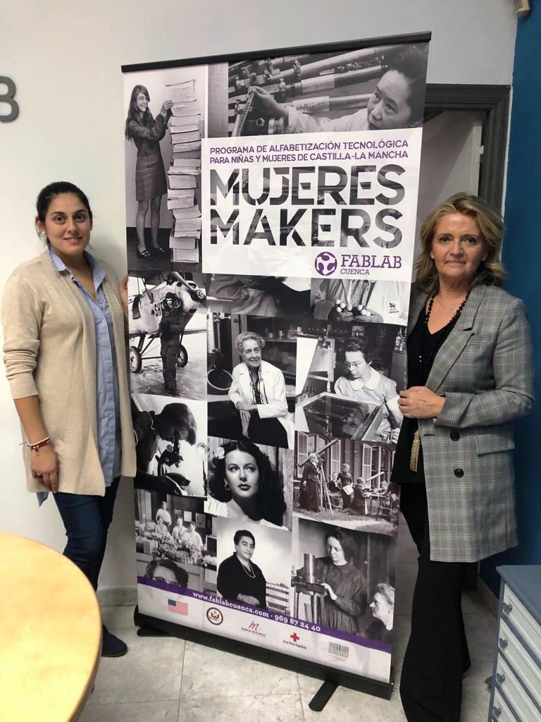 Jiménez y Bonilla conocen el proyecto de FABLAB Cuenca y ensalzan el papel de la mujer emprendedora