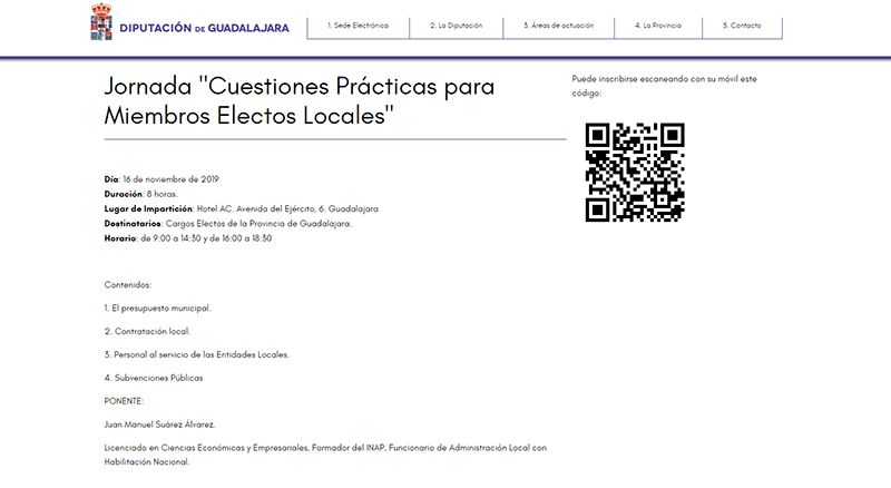 La Diputación de Guadalajara organiza una jornada para electos locales