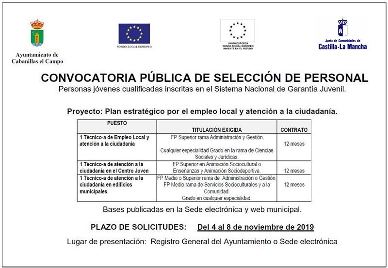 El Ayuntamiento de Cabanillas ofrece tres puestos de trabajo para personas de 18 a 30 años inscritas en Garantía Juvenil 3 El Ayuntamiento de Cabanillas ofrece tres puestos de trabajo para personas de 18 a 30 años inscritas en Garantía Juvenil