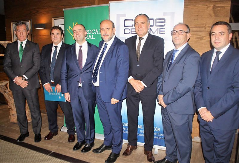 Eurocaja Rural patrocina la Asamblea General de CEOE CEPYME Tarancón, donde ha sido reelegido como presidente Javier López Cortés