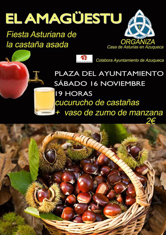 La Casa de Asturias en Azuqueca celebrará el “Amagüesto 2019” en la plaza del Ayuntamiento este próximo sábado 3 La Casa de Asturias en Azuqueca celebrará el “Amagüesto 2019” en la plaza del Ayuntamiento este próximo sábado