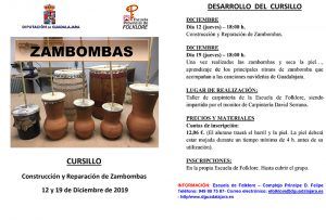 La Escuela de Folklore de la Diputación de Guadalajara convoca un cursillo de construcción de zambombas