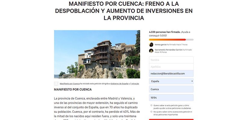 Los impulsores del Manifiesto por Cuenca envían el texto a todos los ayuntamiento de la provincia para que lo debatan en sus respectivos Plenos