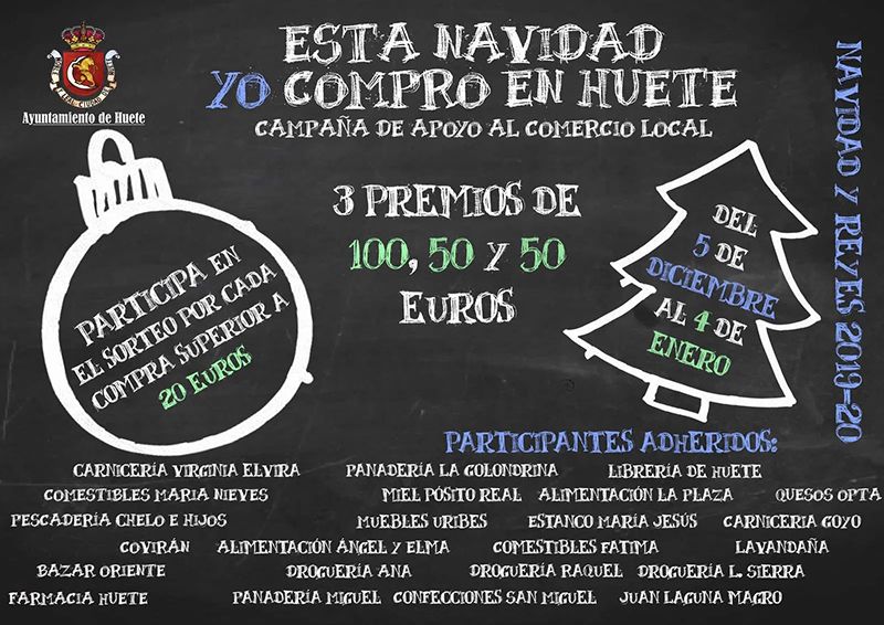 Comienza la campaña «Esta Navidad yo compro en Huete…» con sorteo de 3 premios