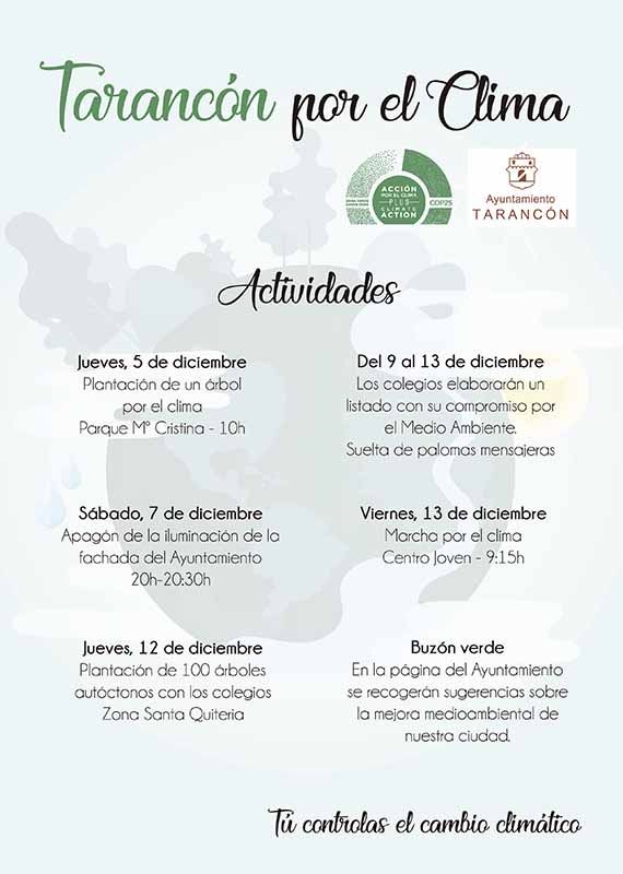 El Ayuntamiento de Tarancón se suma a las actividades con motivo de la Cumbre del Clima