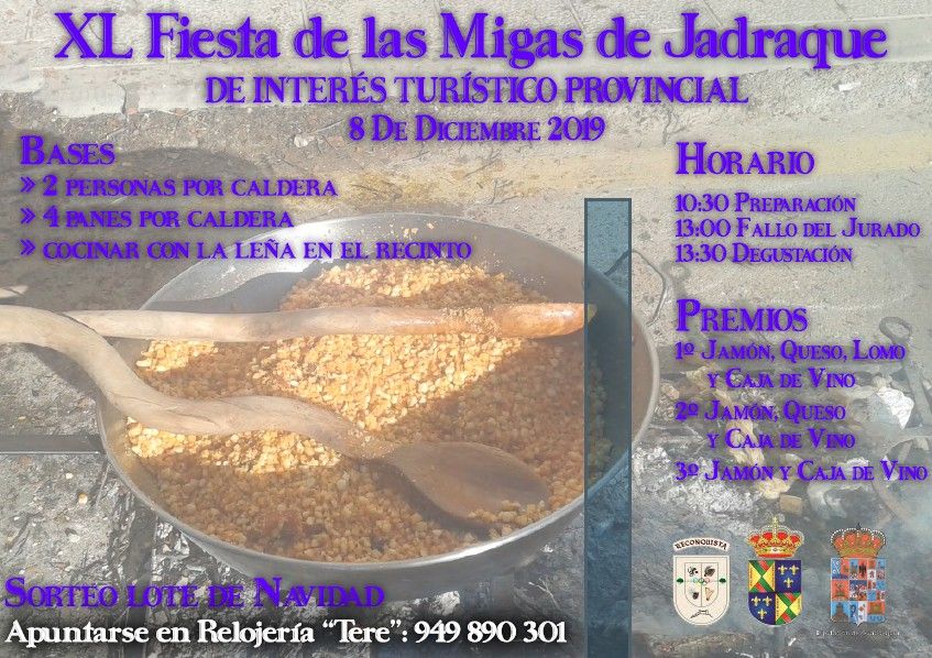 Jadraque se prepara para la XL Fiesta de las Migas, el domingo 8 de diciembre 3 Jadraque se prepara para la XL Fiesta de las Migas, el domingo 8 de diciembre