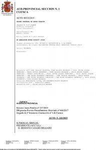 La Audiencia provincial de Cuenca dicta Auto de sobreseimiento de la querella criminal entablada por el expresidente de la Diputación, Benjamín Prieto, contra 13 bomberos