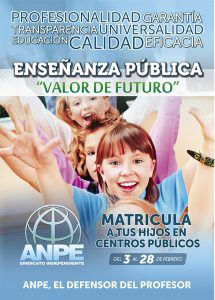 ANPE anima a las familias a matricular a sus hijos en centros públicos