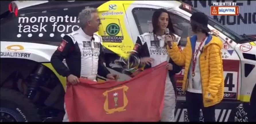 Los Plaza, Manolo y Mónica Plaza, padre e hija,  en la salida del Dakar 2020