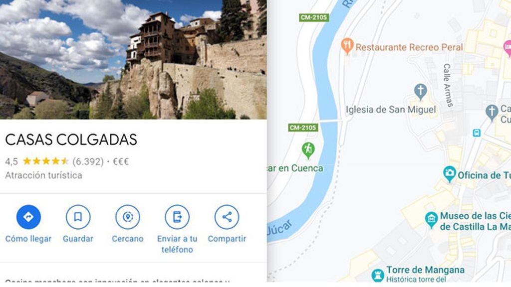 Un conquense hace rectificar a Google Maps y logra que las Casas Colgadas se llamen.... Casas Colgadas