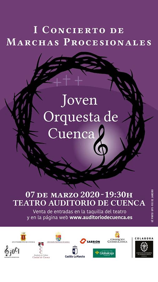 La JdC colabora con el I Concierto de Marchas Procesionales de la Joven Orquesta de Cuenca