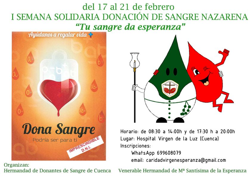 La V. H. de María Santísima de la Esperanza pone en marcha la campaña “Tu sangre da esperanza” 3 La V. H. de María Santísima de la Esperanza pone en marcha la campaña “Tu sangre da esperanza”