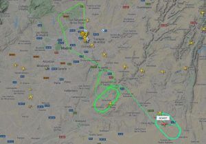 Un avión de Air Canada con problemas técnicos da vueltas en círculos sobre Tarancón esperando un aterrizaje de emergencia