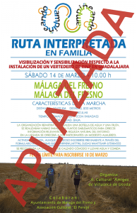 Campiñeando suspende la ruta interpretativa en familia en Málaga de Fresno prevista para el día 14 de marzo