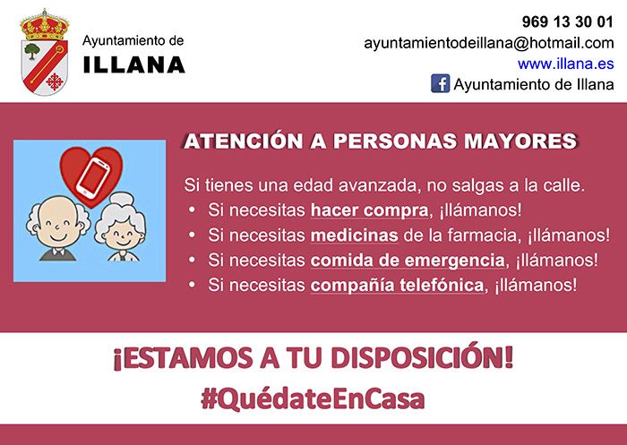 El Ayuntamiento de Illana hace la compra y ofrece compañía telefónica a los mayores durante el estado de alarma
