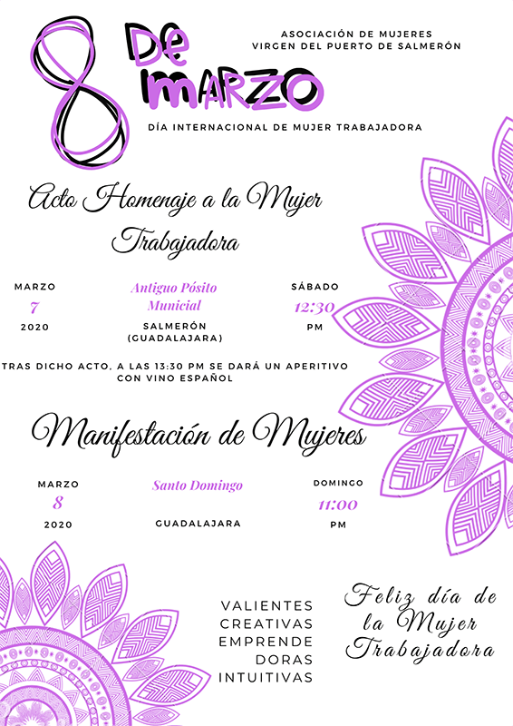 Fin de semana de homenaje a la mujer trabajadora de Salmerón