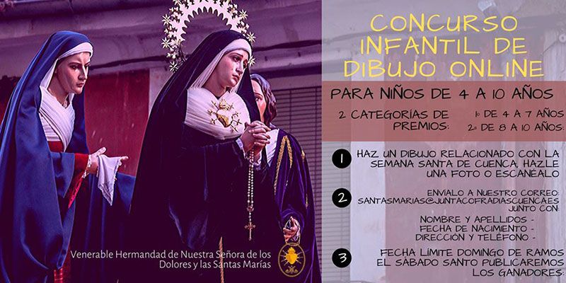 La V. H. de Ntra. Sra. de los Dolores y las Santas Marías convoca un Concurso de Dibujo digital para los más pequeños