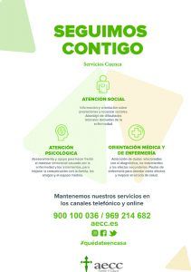 Profesionales de la AECC en Cuenca ayudan a pacientes y familiares a través de RRSS, teléfono y videoconferencia