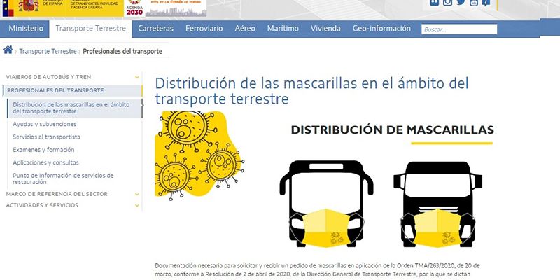 CEOE-Cepyme Cuenca traslada que el Ministerio de Transporte realiza un segundo reparto de mascarillas