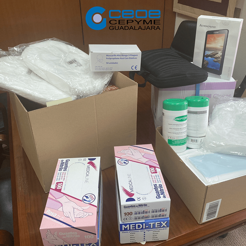 CEOE-Cepyme Guadalajara continúa con la recogida y coordinación de alimentos y material sanitario donado por empresas para luchar contra el coronavirus