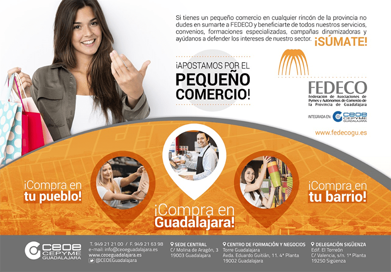 La Federación provincial de Comercio de Guadalajara (FEDECO) anima a los alcarreños a que compren en las tiendas de alimentación de barrio