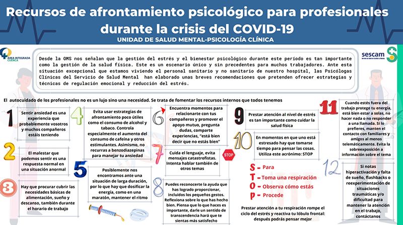 La Gerencia del Área Integrada de Cuenca crea un circuito para la atención emocional a pacientes, familiares y profesionales ante la crisis sanitaria