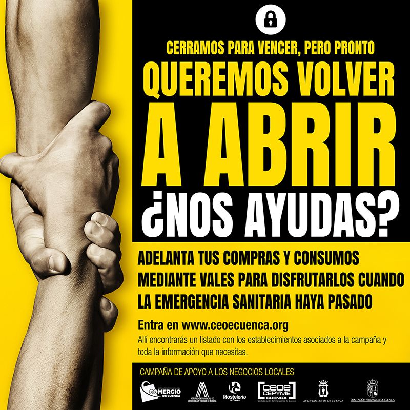 Superados en Cuenca los 15.700 euros en vales en los establecimientos de la campaña “Queremos volver a abrir. ¿Nos ayudas” 3 Superados en Cuenca los 15.700 euros en vales en los establecimientos de la campaña “Queremos volver a abrir. ¿Nos ayudas”