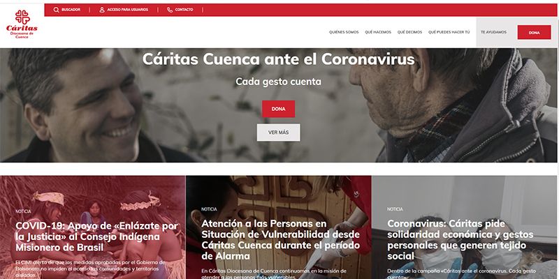 Cáritas Diocesana Cuenca renueva su página web