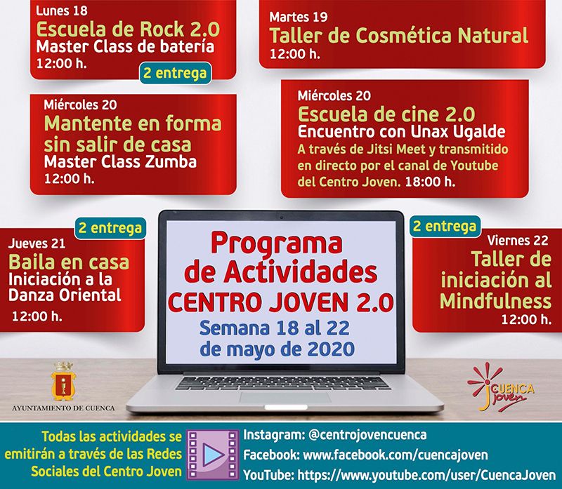 El Centro Joven de Cuenca programa un encuentro con el actor Unax Ugalde y actividades de música, danza oriental, zumba y bienestar 3 El Centro Joven de Cuenca programa un encuentro con el actor Unax Ugalde y actividades de música, danza oriental, zumba y bienestar