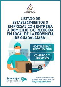 Un total de 74 establecimientos de 30 localidades ofrecen servicio a domicilio en el directorio impulsado por la Diputación de Guadalajara