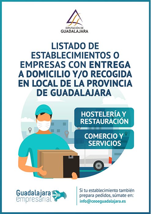 Un total de 74 establecimientos de 30 localidades ofrecen servicio a domicilio en el directorio impulsado por la Diputación de Guadalajara