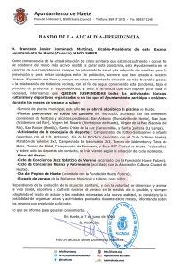 El Ayuntamiento de Huete suspende las actividades lúdicas, culturales y deportivas este verano