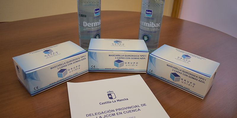 El Gobierno regional reparte 800 mascarillas y 800 hidrogeles en los centros educativos de Cuenca para la celebración de las pruebas de acceso