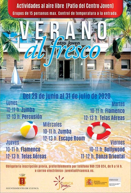 Zumba, percusión, flamenco, telas aéreas, escape room, bollywood y danza oriental en el ‘Verano al fresco’ del Centro Joven de Cuenca 3 Zumba, percusión, flamenco, telas aéreas, escape room, bollywood y danza oriental en el ‘Verano al fresco’ del Centro Joven de Cuenca