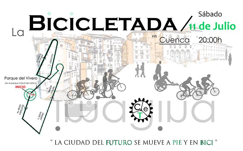 Amigos de los ríos de Cuenca convoca una bicicletada el próximo sábado a las 20 horas desde el parque del Vivero