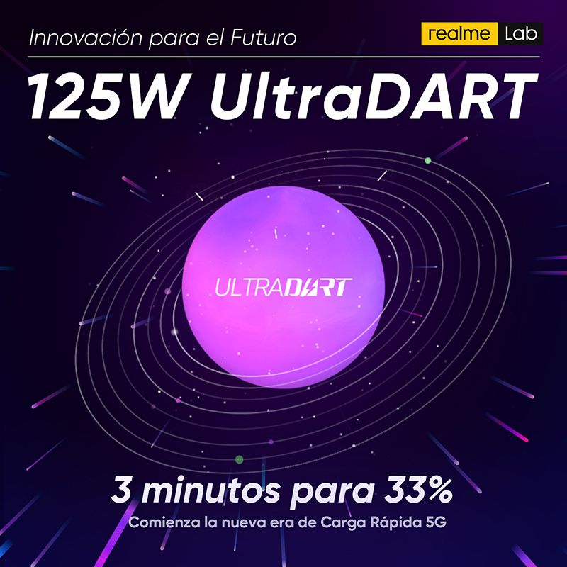 Realme presenta su nuevo sistema de carga rápida UltraDART de 125W