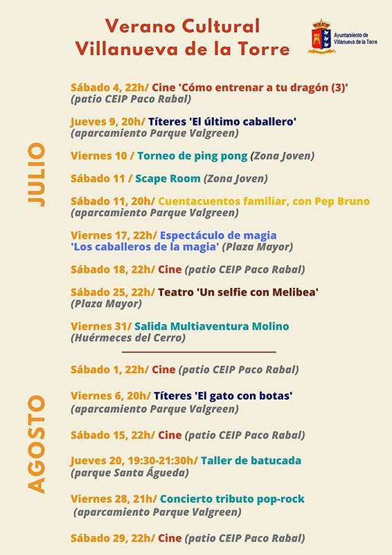 Villanueva de la Torre ofrece una amplia programación de calidad con su ‘Verano Cultural’