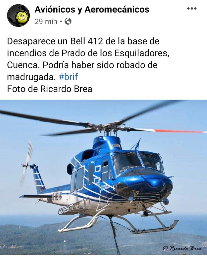 Desaparece un helicóptero de la base de la BRIF de Prado de los Esquiladores 3 Desaparece un helicóptero de la base de la BRIF de Prado de los Esquiladores