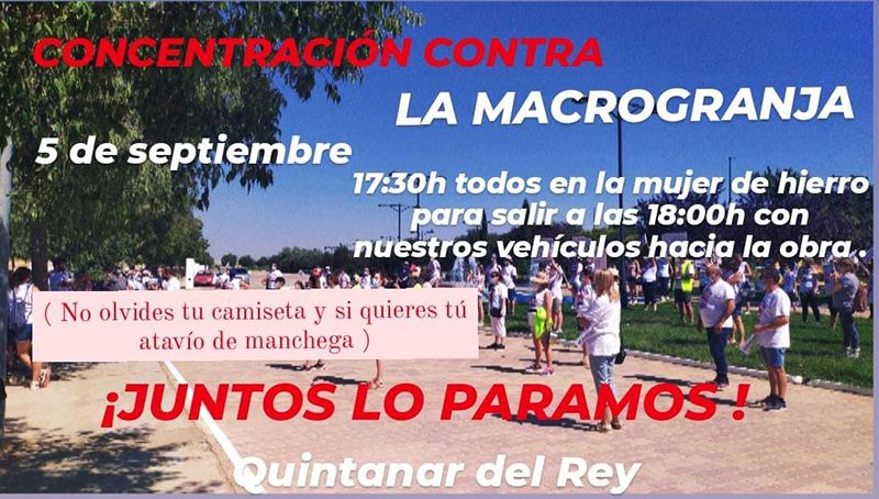 La Plataforma Stop Macrogranjas en Quintanar del Rey organiza una nueva manifestación…, en coche