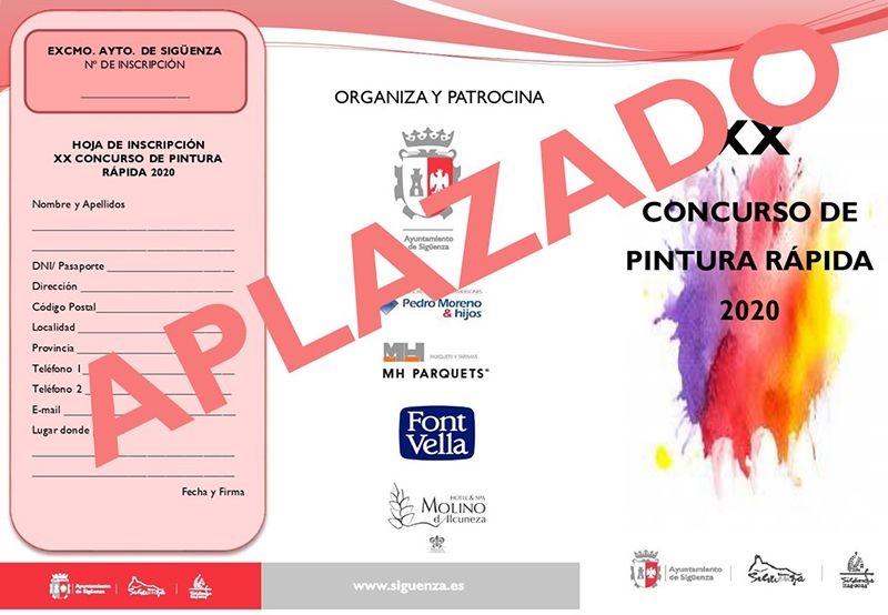 Aplazada la XX Edición del Concurso de Pintura Rápida de Sigüenza 1 Aplazada la XX Edición del Concurso de Pintura Rápida de Sigüenza