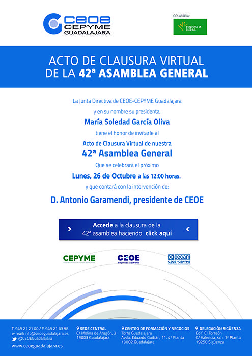 Asamblea General de CEOE-CEPYME Guadalajara